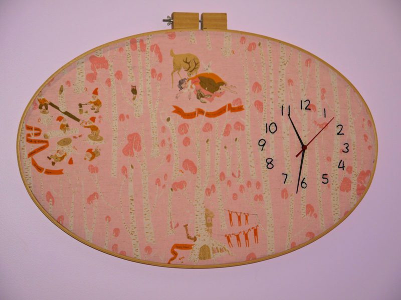 embroidered clock