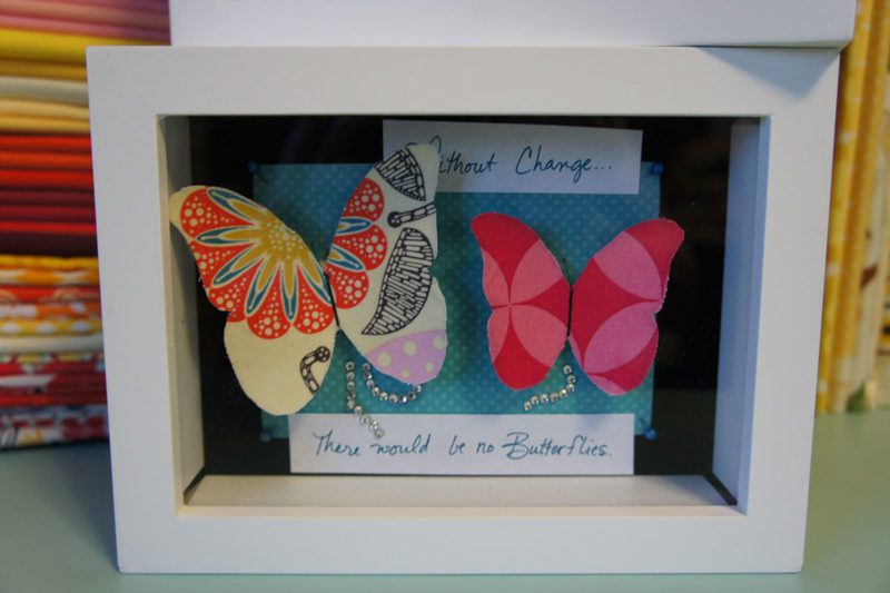 Butterfly shadowbox teacher's gift