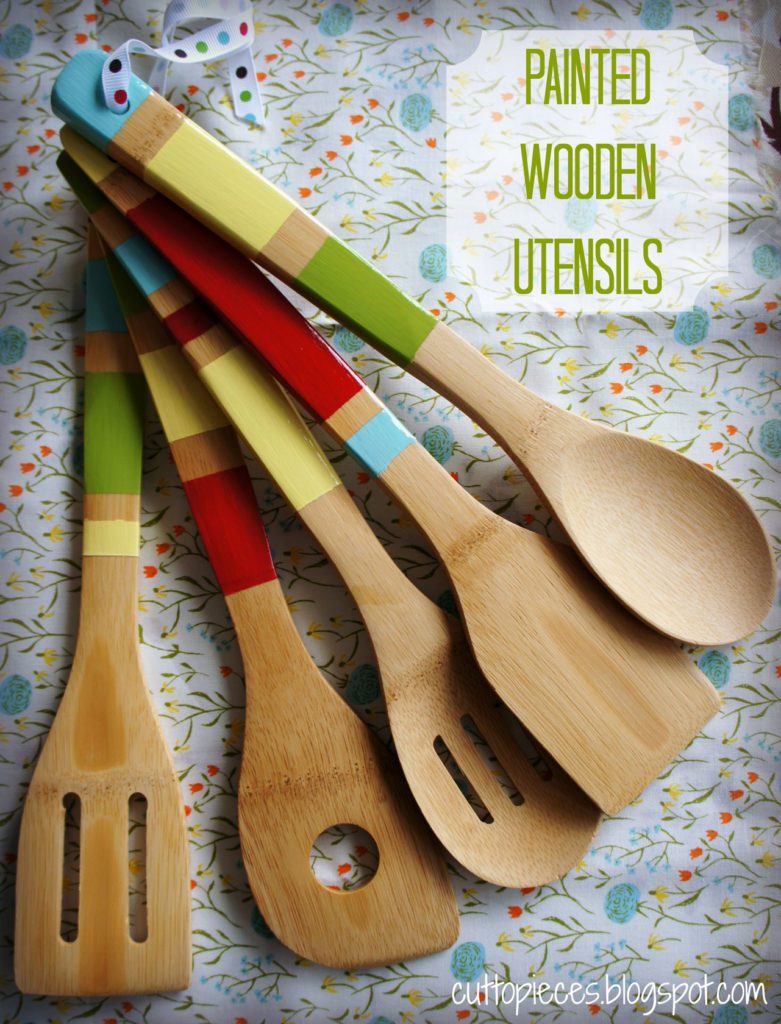 painted wooden utensils