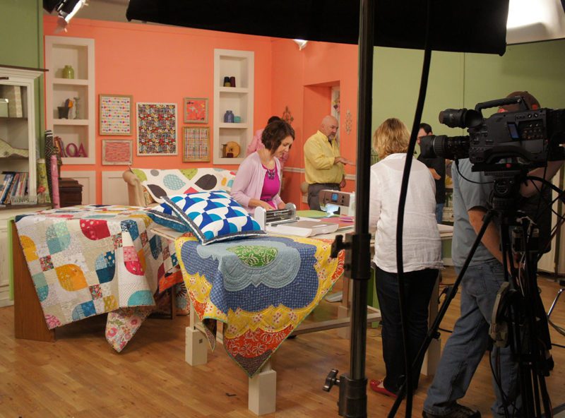 filming for Quilting Arts