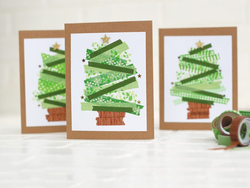 Washi Tape Christmas Tree Card