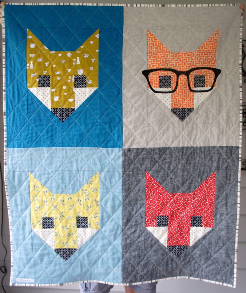 fancy fox baby quilt