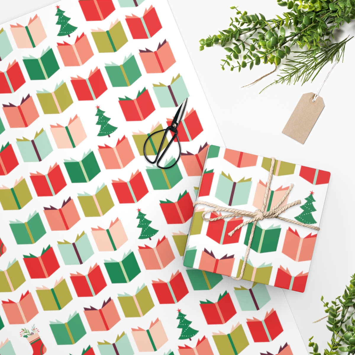 Christmas Book Nerd Wrapping Paper